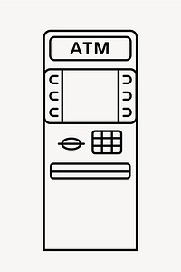 ATM machine line art vector