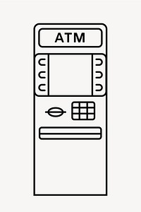 ATM machine  line art collage element