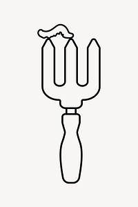 Hand fork line art vector