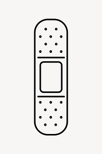 First aid plaster line art vector