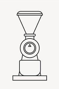 Coffee grinder line art vector