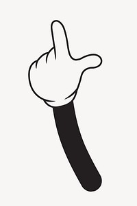 Cartoon L hand, gesture line art illustration vector