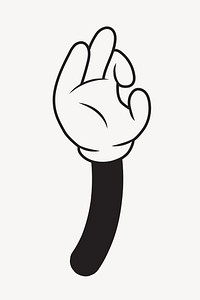 Cartoon ok hand, gesture line art illustration vector