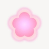 Glowing pink flower element