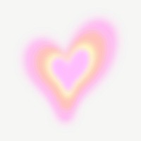 Pink heart, glowing aura design psd