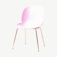Pink chair collage element psd