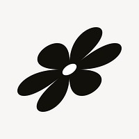 Black flower, flat graphic vector