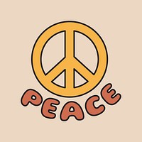 Peace retro typography vector