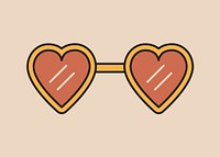 Heart sunglasses, love illustration