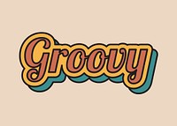 Groovy retro typography vector