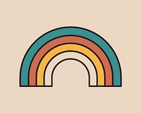 Rainbow, retro illustration