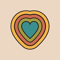 Groovy heart, love illustration