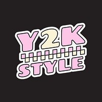 Y2k style typography collage element vector