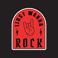 Just wanna rock typography collage element vector