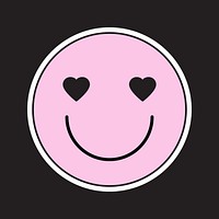 Heart-eyes emoticon vector