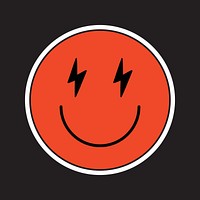 Lightning bolt eyes emoticon vector