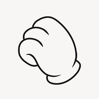 Cartoon fist, gesture line art illustration vector