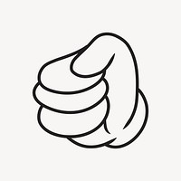 Cartoon fist, gesture line art illustration vector