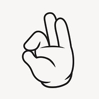 Cartoon ok hand, gesture line art illustration