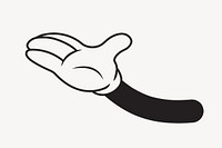Cartoon palm hand, gesture line art illustration