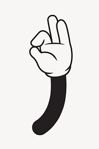 Cartoon ok hand, gesture line art illustration