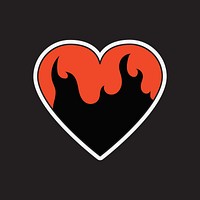 Fiery heart, love illustration