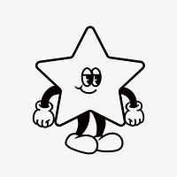 Smiling star, cartoon character illustration vector