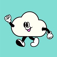 Smiling cloud, weather cartoon character illustration vector