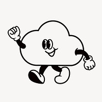 Smiling cloud, weather cartoon character illustration vector