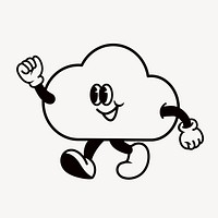 Smiling cloud, weather cartoon character illustration