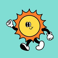 Smiling sun, weather cartoon character illustration vector