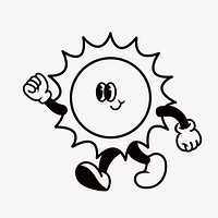 Smiling sun, weather cartoon character illustration vector