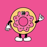 Retro donut, food illustration