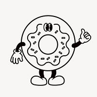 Retro donut, food illustration
