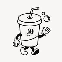 Retro soda cup , food illustration vector