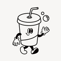 Retro soda cup , food illustration