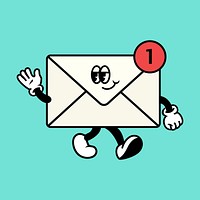 Email notification, cartoon character illustration vector