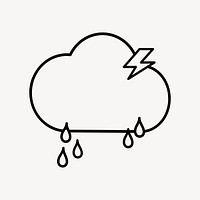 Raining cloud, line art illustration