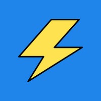 Lightning bolt, line art illustration vector