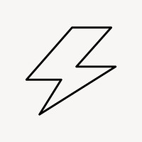 Lightning bolt, line art illustration vector