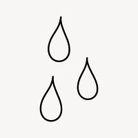 Raindrops, line art illustration vector