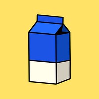 Milk carton, beverage line art illustration