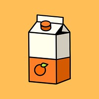 Orange juice carton, beverage line art illustration