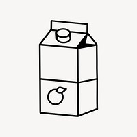 Orange juice carton, beverage line art illustration