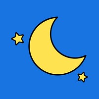 Crescent moon, line art illustration vector