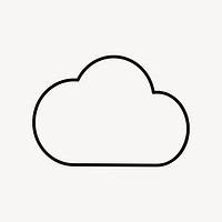 Cloud, line art illustration vector