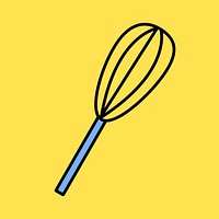 Whisk, cooking utensil, line art illustration vector