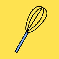 Whisk, cooking utensil, line art illustration