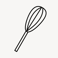 Whisk, cooking utensil, line art illustration vector