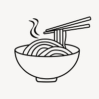 Ramen noodle, food line art illustration